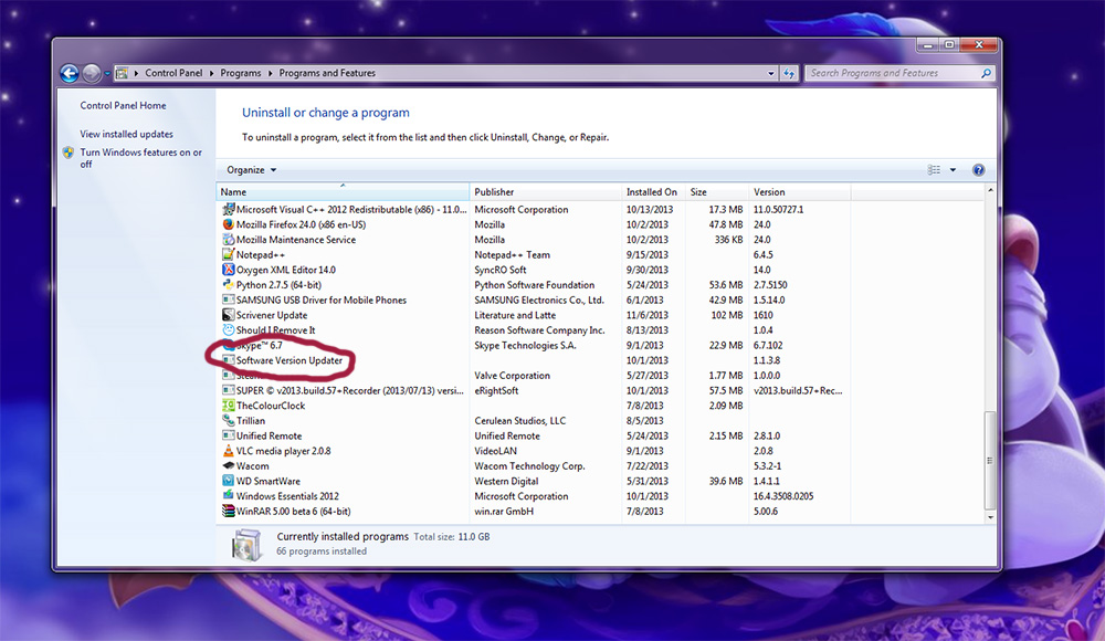 See it? This stupid little thing's been hiding in my computer since October, apparently!