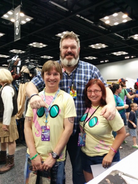Kristian Nairn, who is incredibly tall and even signed his autograph as Hodor!
