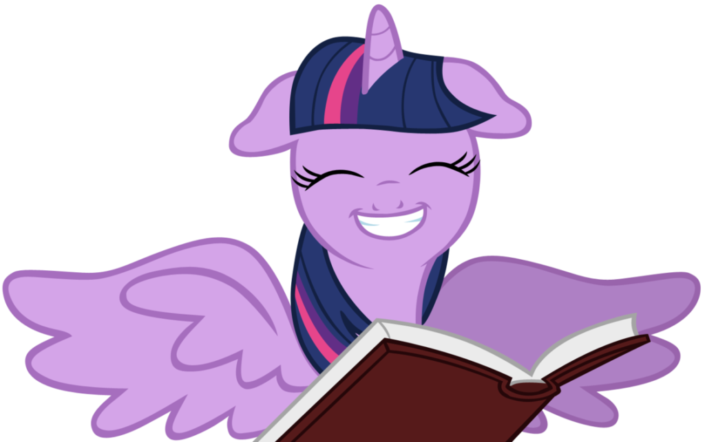 Twilight Sparkle with a book