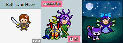 Images of my Habitica avatar at different levels.