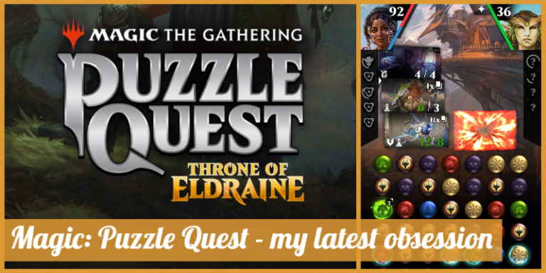 Screenshots from the game Magic: Puzzle Quest.